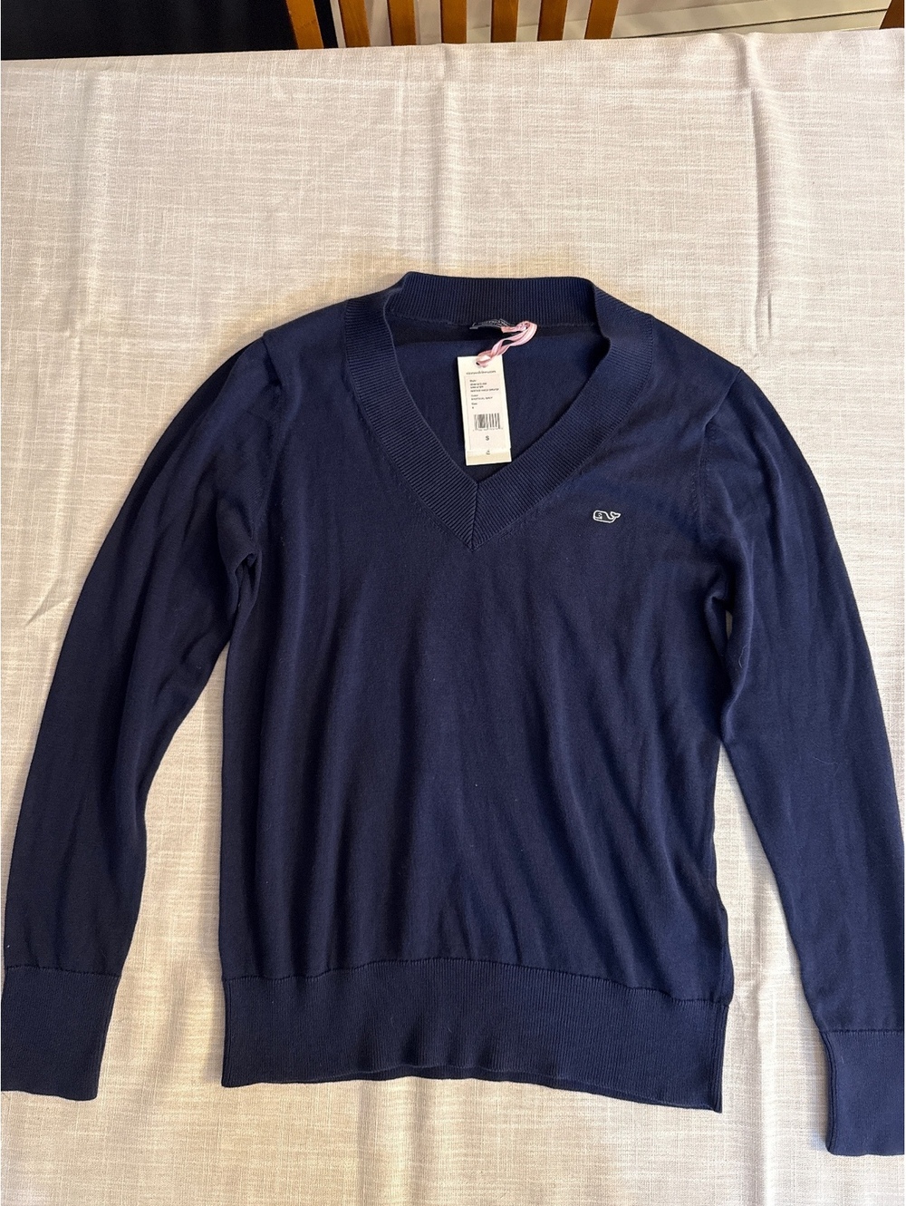 Vineyard Vines Heritage V-Neck Sweater Nautical Navy Size S
